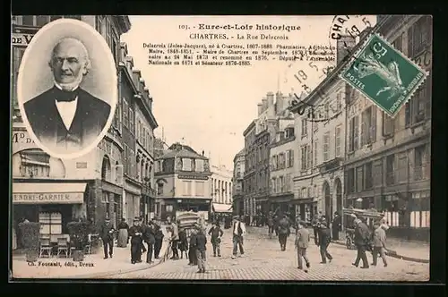 AK Chartres, la Rue Delacroix, Portrait Jules-Jacques