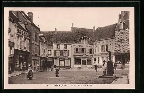 AK Illiers, la Place du Marché, Hotel de l'Image