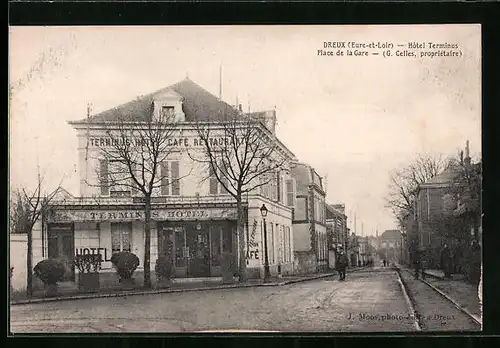 AK Dreux, Hotel Terminus, Place de la Gare