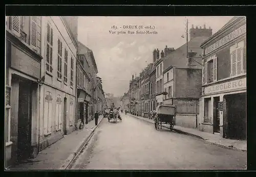 AK Dreux, Vue prise Rue Saint-Martin