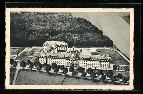 AK Pullach / München, Bergmannskolleg aus der Vogelschau