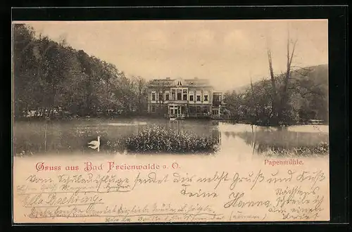 AK Bad Freienwalde a. O., Hotel Papenmühle