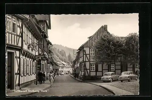 AK Stolberg /Harz, Strassenpartie mit Gasthaus