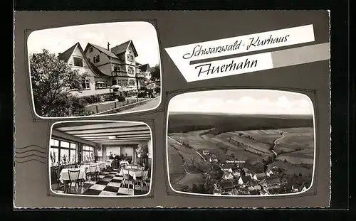 AK Obermusbach /Schwarzwald, Schwarzwaldkurhaus Auerhahn, Innenansicht, Teilansicht