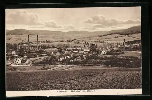 AK Hösbach, Bahnhof von Westen gesehen
