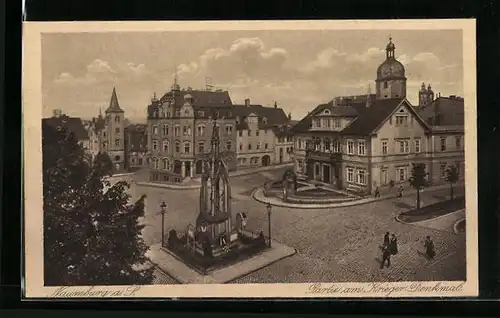 AK Naumburg a. S., Partie am Kriegerdenkmal