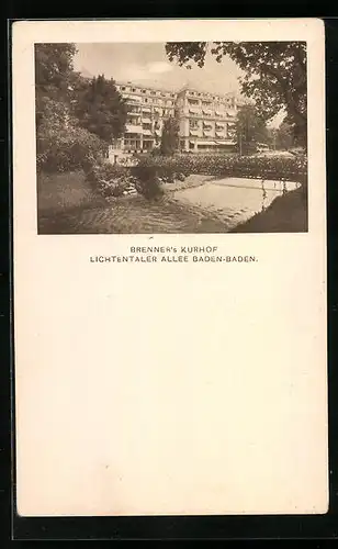 AK Baden-Baden, Brenner's Kurhotel, Lichtentaler Allee