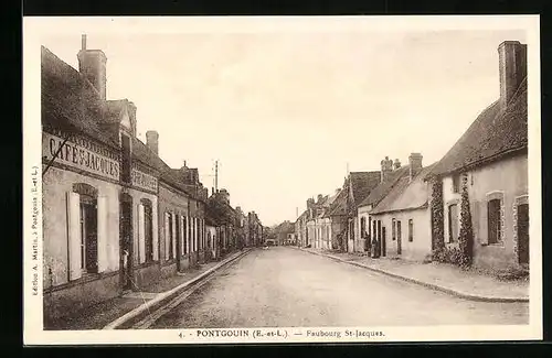 AK Pontgouin, Faubourg St-Jacques, Café