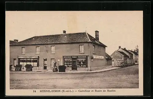 AK Mesnil-Simon, Carrefour et Route de Mantes, Café Billard
