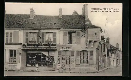 AK Authon-du-Perche, Grande Rue et Rue de Chartres