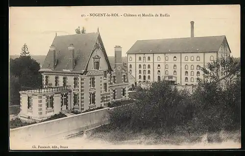 AK Nogent-le-Roi, Chateau et Moulin de Ruffin