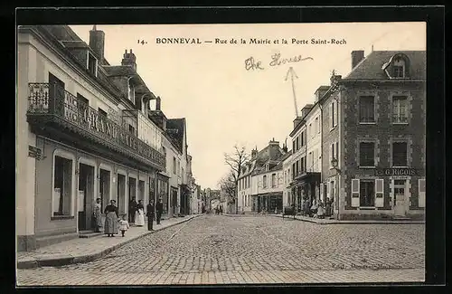 AK Bonneval, Rue de la Mairie et la Porte Saint-Roch