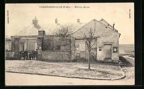 AK Yermenonville, Mairie, École