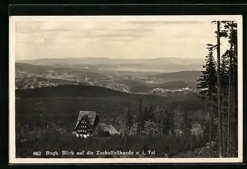 AK Zackelfallbaude mit Weitblick