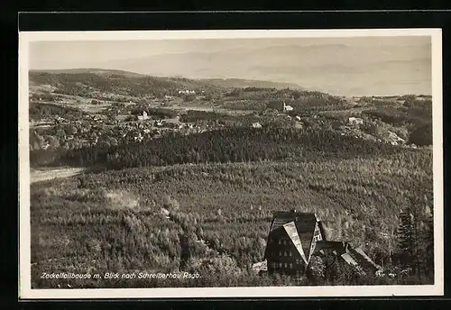 AK Zackelfallbaude mit Panoramablick