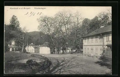 AK Auerbach a. d. Bergstr., Blick auf Fürstenlager mit Teich