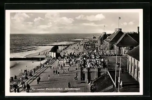 AK Westerland /Sylt, Strandanlagen mit Badegästen