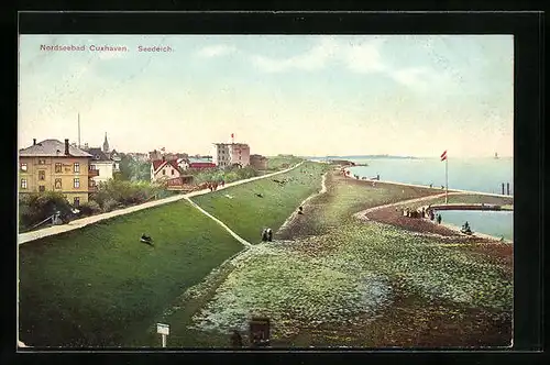 AK Cuxhaven, Blick auf Seedeich