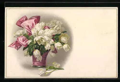 Künstler-AK Meissner & Buch (M&B) Serie 2257: Vase mit Blumen