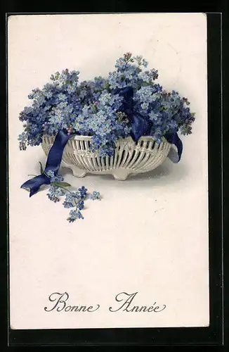 Künstler-AK Meissner & Buch (M&B) Serie 2285: Korb voll Vergissmeinnicht