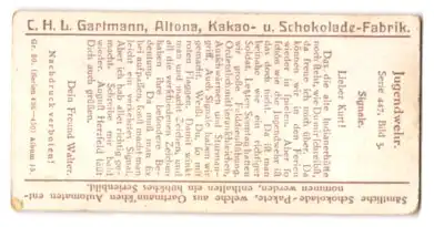 Sammelbild Gartmann Schokolade Serie 447, Bild 3, Jugendwehr, Männer lesen eine Karte und eine rote Fahne
