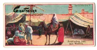 Sammelbild Gartmann Schokolade Serie 509 Bild 4, Arabisches Zelt aus Wollfilz