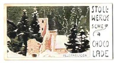 Sammelbild Stollwercksche Chocolade Serie 177 Bild 1, Allerheiligen, an der Ruine im Schnee, Dr. Michaelis Eichel-Cacao