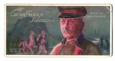 Sammelbild Gartmann Schokolade Serie 451 Bild 6, Deutsche Heerführer im Weltkrieg, General von Emmerich