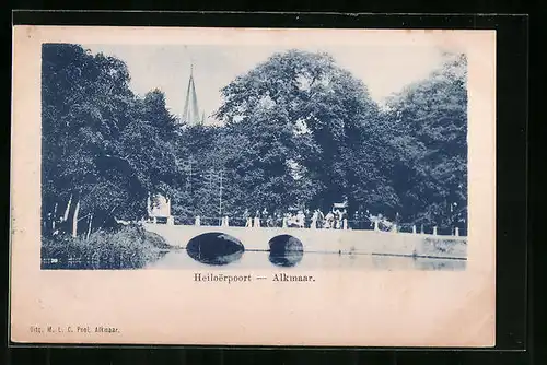 AK Alkmaar, Heiloerpoort, Blick zum Kirchturm