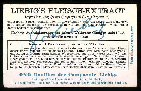 Sammelbild Liebig, Indisches Märchen No. 6, Nala und Damayanti