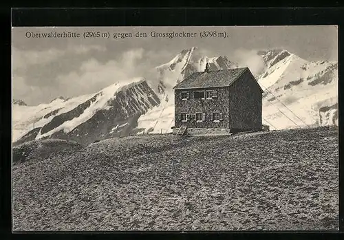 AK Oberwalderbrücke, Blick gegen den Grossglockner