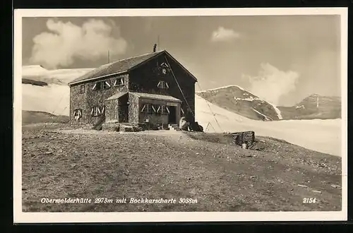 AK Oberwalderhütte, Blick auf die Blockkarscharte