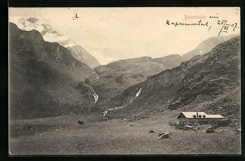 AK Rainerhütte, Panoramaansicht im Tal unter den Alpenspitzen