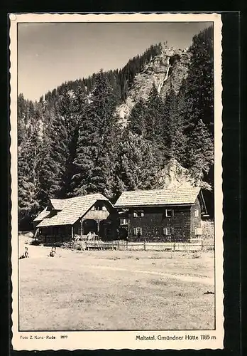 AK Gmündner Hütte im Maltatal, Partie vor der Berghütte