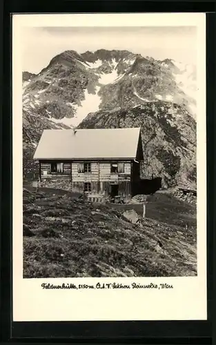 AK Feldnerhütte, Partie an der Berghütte der Ö. A. V. Sektion Steinnelke