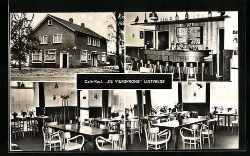 AK Lintvelde, Cafe Restaurant De Viersprong, an der Bar, im Gastraum