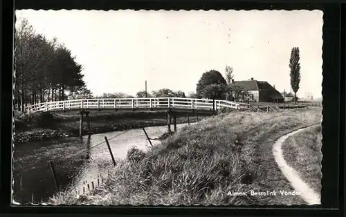 AK Almen, Besselink Vonder, Hotel Ovink, an der kleinen Brücke