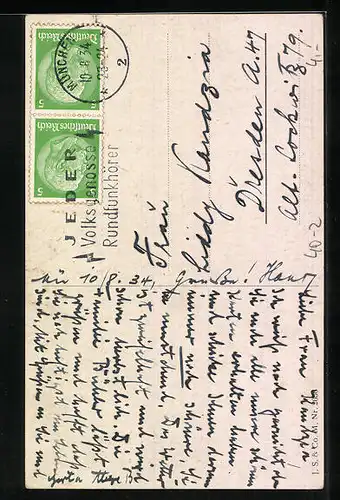 Künstler-AK Ich küsse ihre Hand, Madam..., Mann geht vor einer Frau auf die Knie, frauenfeindlicher Humor