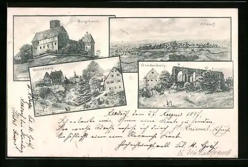 AK Altdorf, Teilansicht, Burgthann, Grünsberg