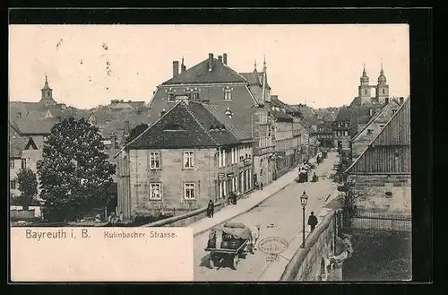 AK Bayreuth i. B., Kulmbacher Strasse mit Geschäften