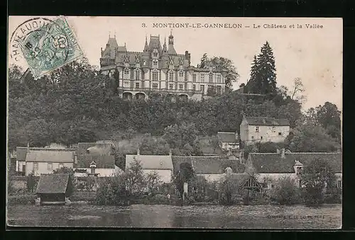 AK Montigny-le-Gannelon, le Chateau et la Vallée