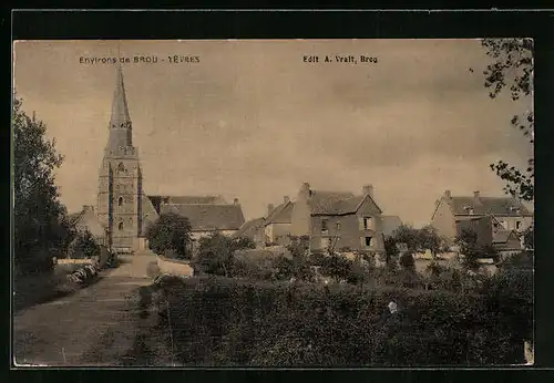 AK Yèvres, Ortspartie mit Kirche