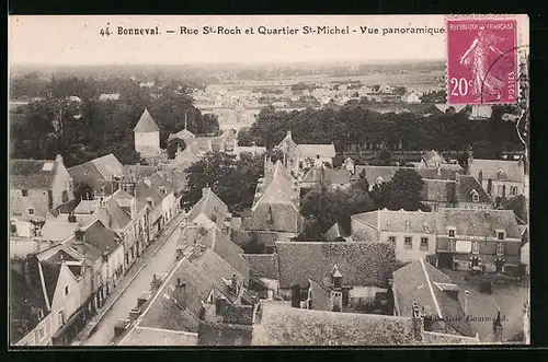 AK Bonneval, Rue St-Roch et Quartier St-Michel, Vue panoramique