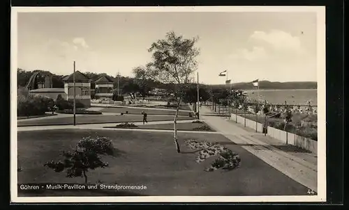 AK Göhren, Musik-Pavillon und Strandpromenade