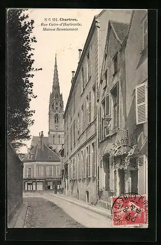 AK Chartres, Rue Colin-d`Harleville, Maison Renaissance