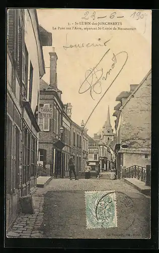 AK St-Lubin-des-Joncherets, Le Pont sur l`Avre séparant St-Lubin de Nonancourt