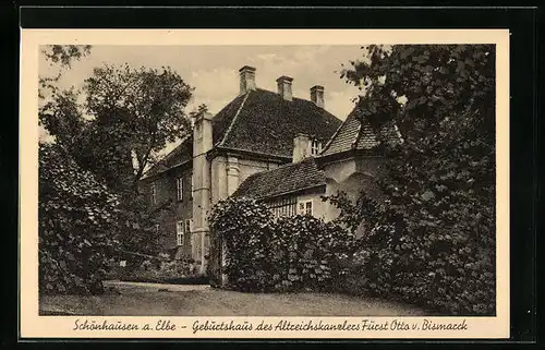 AK Schönhausen a. Elbe, Geburtshaus des Altreichskanzlers Fürst Otto v. Bismarck