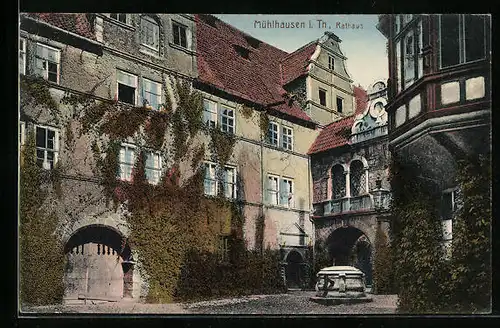 AK Mühlhausen i. Th., am Rathaus