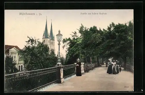 AK Mühlhausen i. Thür., Partie am hohen Graben