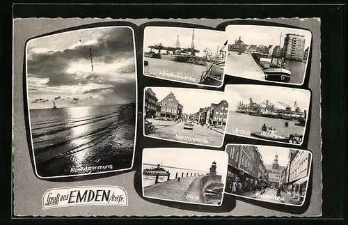 AK Emden / Ostfriesland, Mole, Neutorstrasse, Brückstrasse, Nordseewerke